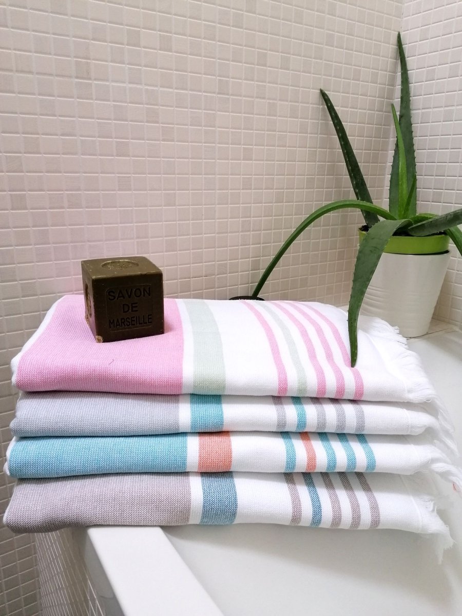 Fouta doublée éponge Océan